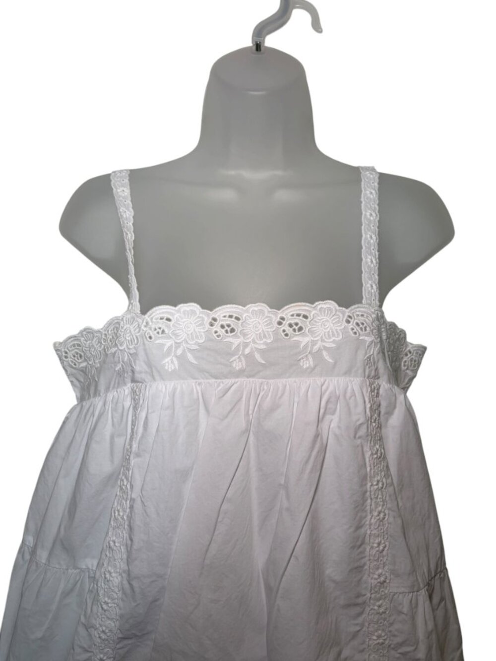 Kourt Florence White Cotton Babydoll Mini Dress NWT Small - Picture 4 of 6